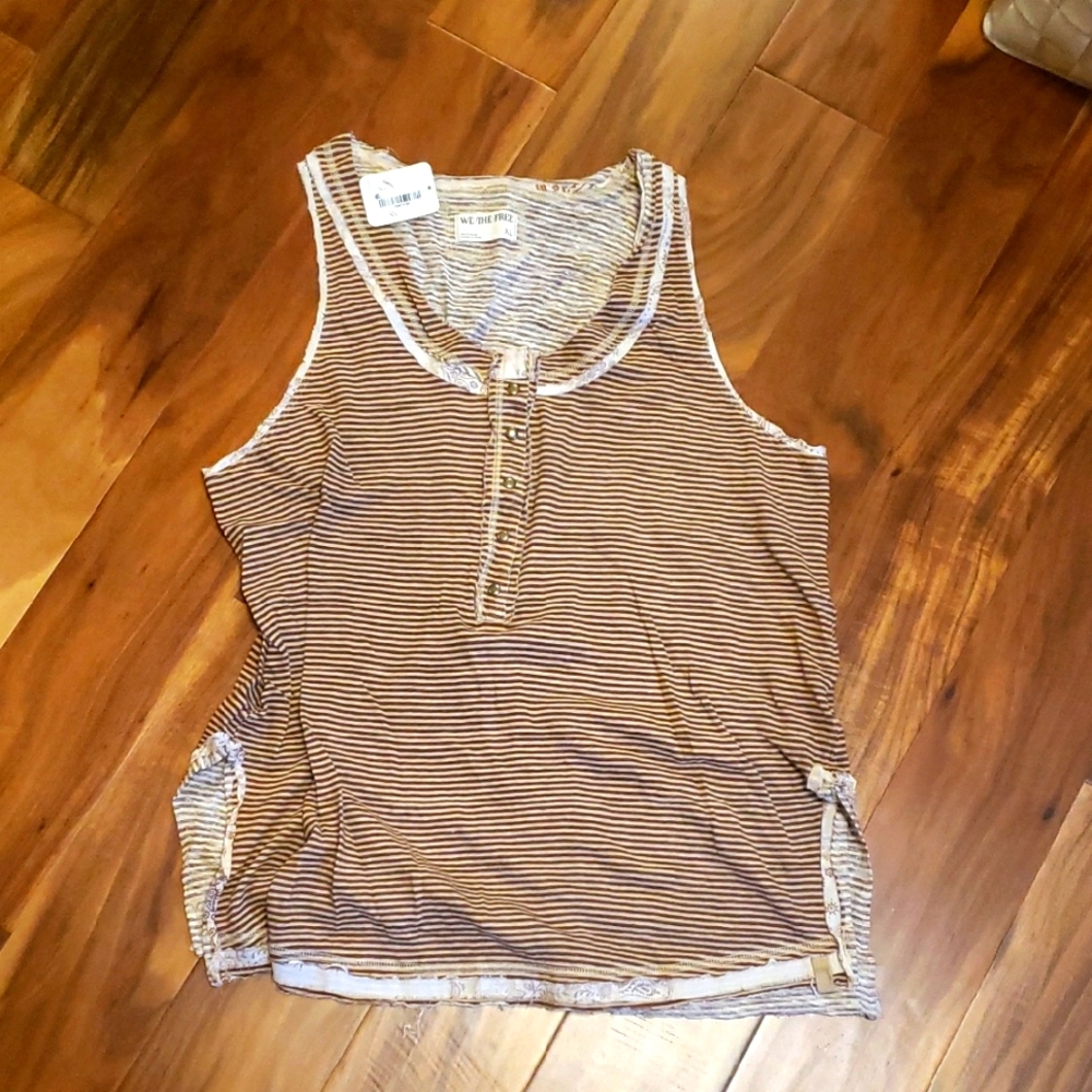 Free People Striped Sleeveless Top